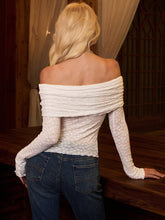 Off Shoulder Long Sleeve Lace Top